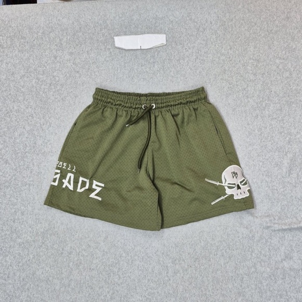 Barbell Brigade Men Activewear Shorts S Green Embroidered Athletic Shorts Mesh‎
